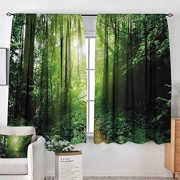Amazon Com Sanring Landscape Rod Curtains Way In Jungle Of
