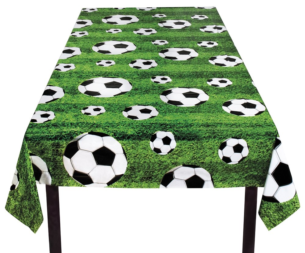 Boland 62509 Football Print Tablecloth, 180 x 120 cm, Decorative Polyester Tablecloth for Bundesliga & Champions League Parties, Birthdays, Public Viewings