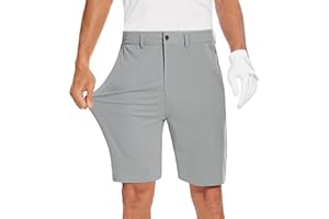 JWM Mens 7"/9" Stretch Golf Shorts - Lightweight Hybrid Casual Dress Work Flat Front Shorts with 5 Pockets Quick Dry UPF50