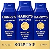 Harry's Men's Body Wash - Solstice Scent - (3 Pack) 18 fl oz - Shower Gel for Men - No Parabens, Sulfates, or Dyes