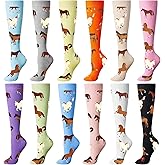 Xtinmee 12 Pairs Horse Riding Socks for Women Funny Horse Riding Equestrian Socks for Women Equestrian Derby Party Favors