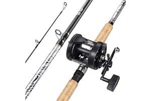 Sougayilang Baitcasting Reel and Fishing Rod Combo, 2-Piece ML/M/MH/H Durable Fiberglass Rod