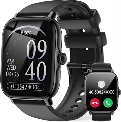 LLKBOHA Smart Watch Men Women 1.85 inch Fitness Tracker 110+ Sports