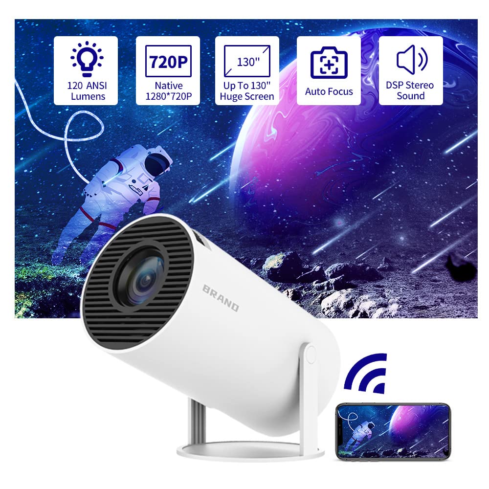 5G Wifi Smart Mini Portable Projector, Full HD 1080P Support Multimedia Home & Outdoor Video Theater, Max 130'' Screen Display, Support 4K Video Decoding for Iphone Android Phone HDMI USB TV Stick