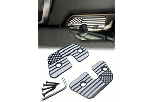 FYWZ Sun Visor Repair Kit, Aluminum Alloy Sun Visor Clips American Flag Visor Bracket Compatible with Jeep Wrangler JK 2018/JL 2018-2023/Gladiator JT 2020-2023 Accessories Quick Repair Loose Visor
