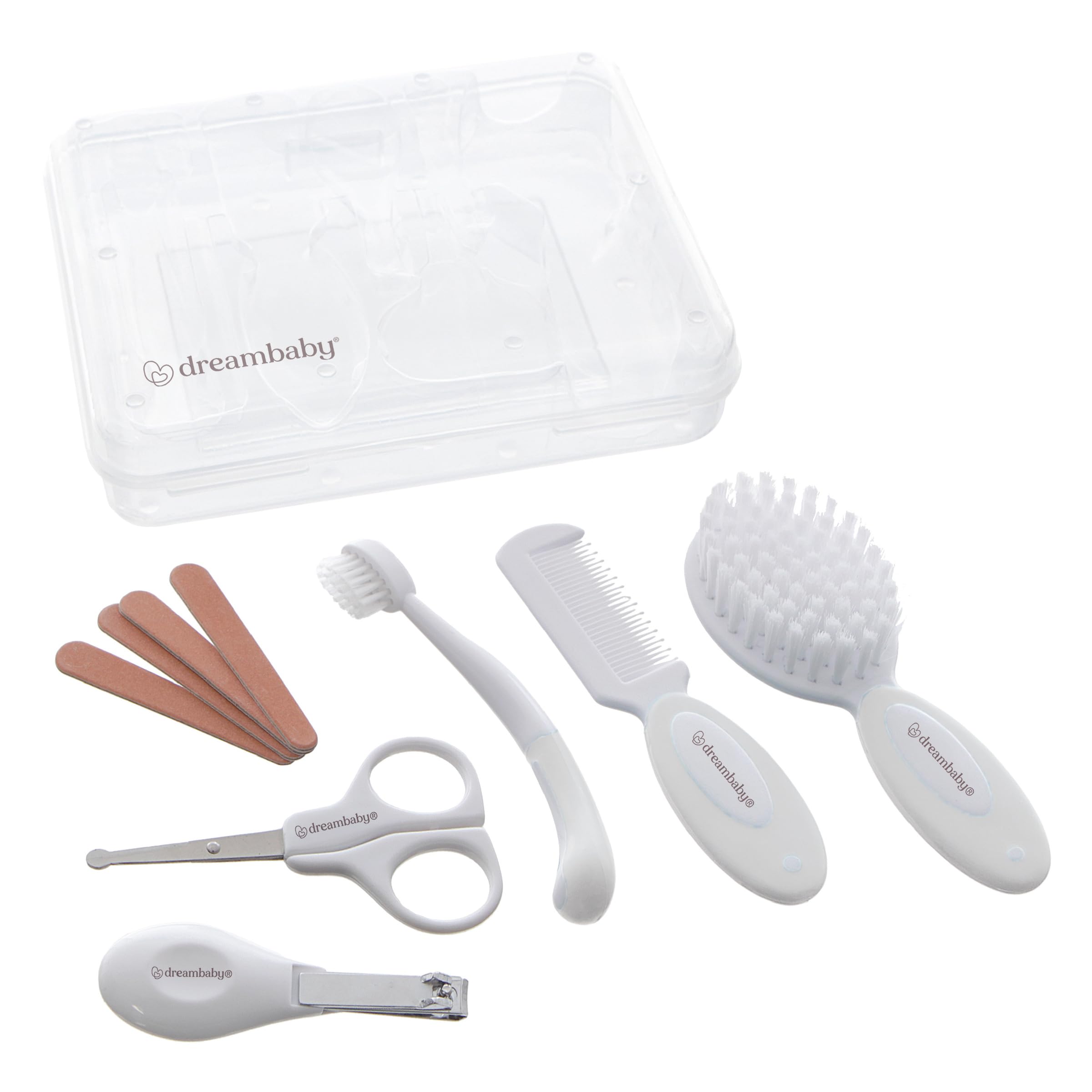Dreambaby Essentials Grooming Kit in Hard Case (10 Pieces, White)