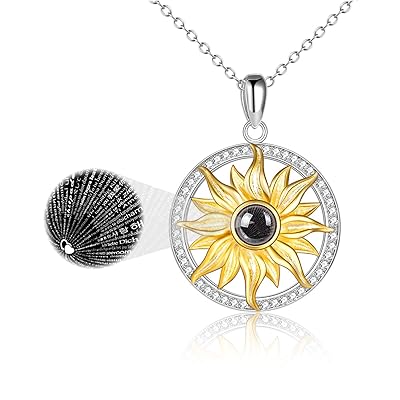 Buy I Love You Necklace 100 Languages Sterling Silver Sunflower Necklace I Love You Mother S Day Gifts For Her Love Memory Projection Necklaces For Girlfriend Wife Her Online In Indonesia B0d5tfkj