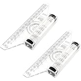 Cionyce 2 Pcs Plastic Measuring Rolling Ruler, 6 Inch | Drawing Roller Ruler, Parallel Glider Rolling Rulers, Drawing Design for Measuring, Drafting