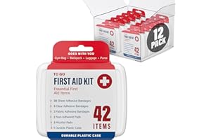 DecorRack 500 Piece First Aid Kit, 12 Individual Boxes of 42 Items Each, First Aid Kit for Car, Home, School, Office, Minor Cuts, Scrapes, Travel, Sports, Field Trips or Camping (500pcs, 12 Pack)