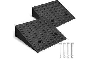 Wadiqiu Rubber Curb Ramp,2 Pack,6" Rise Height,11023Ibs, Capacity Driveway Ramps,18.9" L x 18.9" W,Capacity Threshold Ramps,Suitable for Cars, wheelchairs, Scooters, Lawn mowers