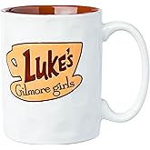 Silver Buffalo Gilmore Girls Wax Resist Ceramic Pottery Mug Featuring Luke's Logo, 17 Ounces