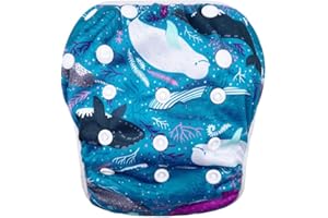 CHIPPI & CO Adjustable Swim Diapers Size 2 3 4, Reusable Swim Diaper for New Born, Infant, Baby, Toddlers under 20 Lbs, Anti Solids Leak & Water Resistant Swimming Diapers, Cloth Swim Diaper for Pool 2T 3T 4T