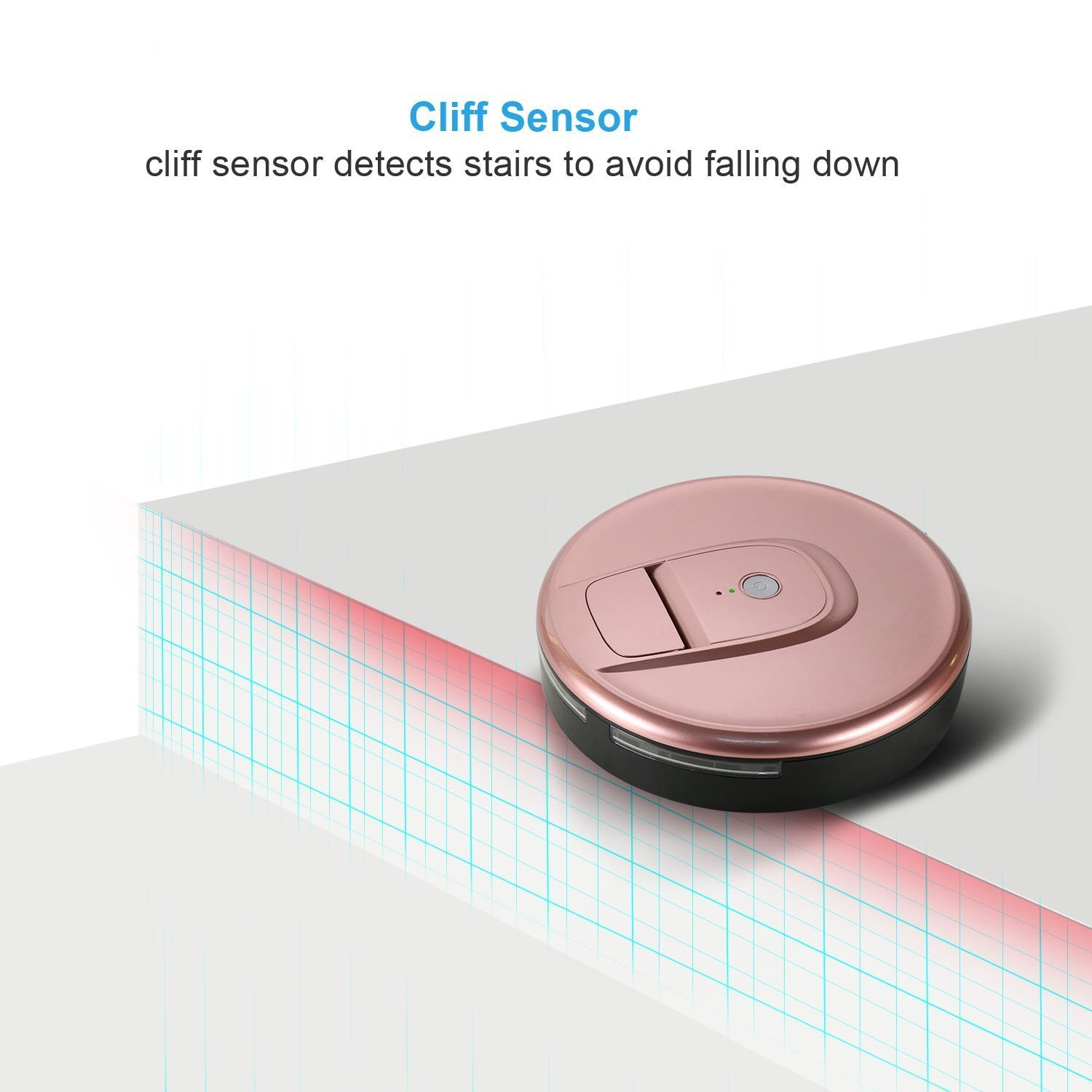 EVERTOP Robotic Vacuum Cleaner, Handheld Pet Hair Cleaning Robot Automatic Vacuum Sweeper for Hard Floor (D - Rose Gold)