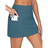 THE GYM PEOPLE Women's High Waisted Golf Skorts Tennis Mini Athletic Active Skirts Built-in Shorts with 3 Pockets