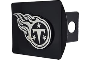 FANMATS 21590 Tennessee Titans Black Metal Hitch Cover with Metal Chrome 3D Emblem