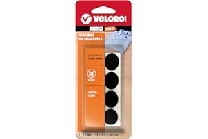 VELCRO Brand for Fabrics | Permanent Sticky Back Fabric Tape for Alterations and Hemming | Peel and Stick - No Sewing, Gluing, or Ironing | Pre-Cut Ovals, 1 x 3/4 inch, Black - 8 Sets,91879