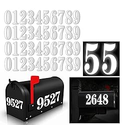 Kattykitty White Mailbox Numbers for outside, Vinyl