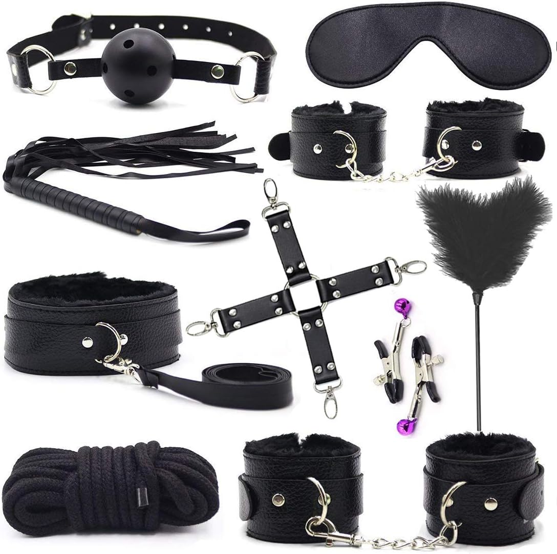TissueDeep Novelty Clothing Exercise Accessory Kit Set of 10pcs, Black