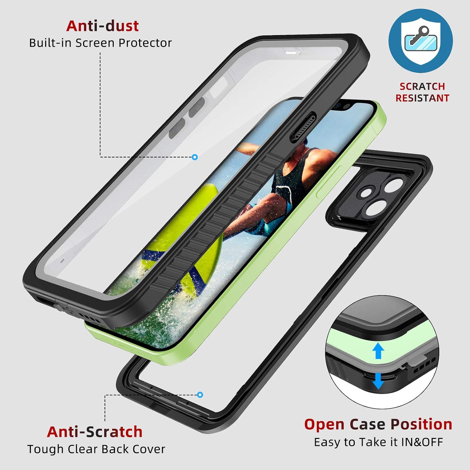 Beeasy for iPhone 12 Mini Case IP68 Waterproof, Compatible with MagSafe - Image 4