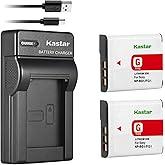 Kastar NP-BG1 / NP-FG1 Battery (2-Pack) + Slim USB Charger Compatible with Sony Cyber-Shot Cameras – Check Battery Model Before Purchase