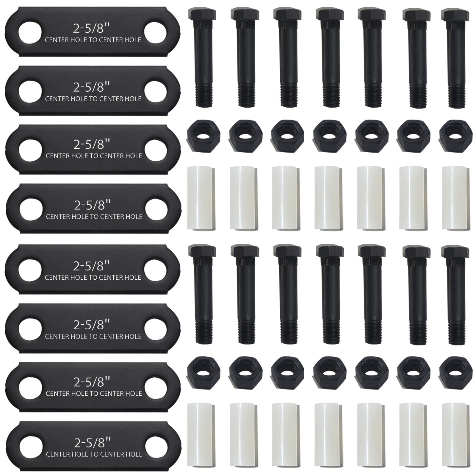 Photo 1 of OZISENS 2 Sets Trailer Shackle Kit 2-5/8" Straps,Tandem Axle Trailer Shackles Kit 14 Bushings & 14 Bolts Nuts for Double Eye Leaf Spring 3500 lbs-5200 lbs Axles