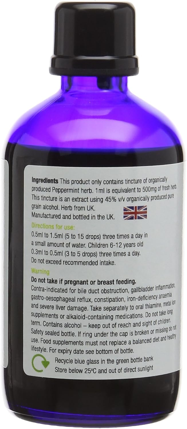 Organic Herbal Remedies 100 ml Peppermint Tincture, Blue Bottle, 100 ml (Pack of 1) - Image 4