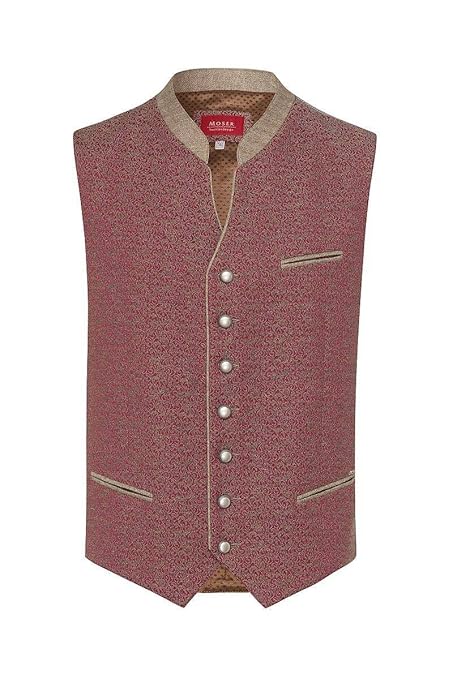 Moser® Herren Trachtenweste Beere Taupe Gemustert Vincenz 004417