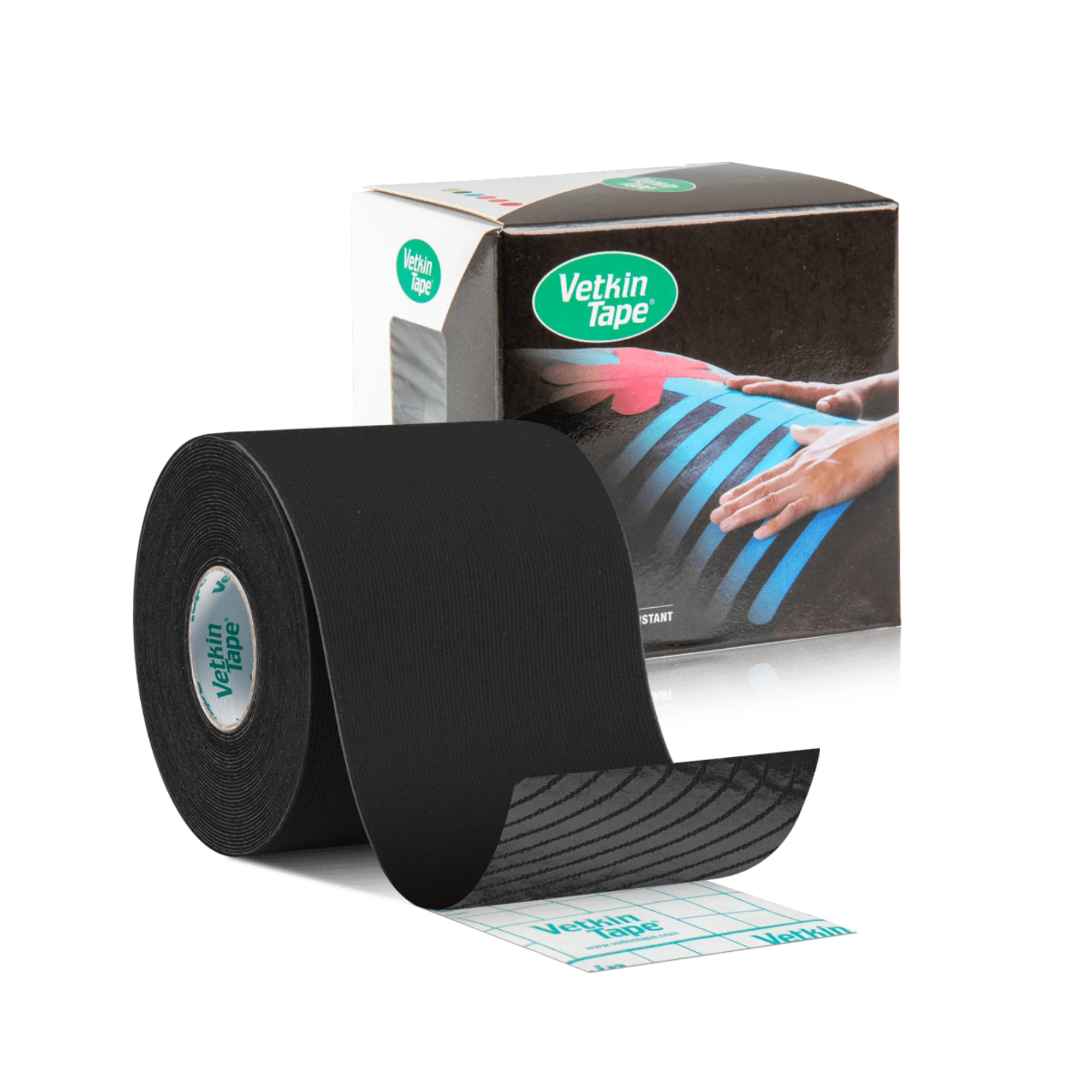 VetkinTape® Veterinary Kinesiology Tape Black | kinesiology Tape For Horses & Dogs | Equine & Canine Kinesiotape | Latex Free and TÜV Quality Mark Certified Ktape | 6cm-5m | Pack of 1 Roll — image 1