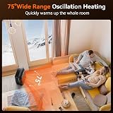 YASHE 1800W Ceramic Electric Heater with 75 Degree Oscillation Remote Control view 5