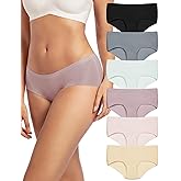 PURILINE Seamless Underwear For Women 6 Pack Mid Waisted No Show Womens Underwear Stretch Brief Thin Ladies Hipster Panties