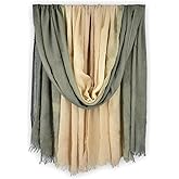 Iristide Two-tone Linen Scarf for Women Lightweight Summer Wrap Cotton Shawl Beach Travel Pashmina Gauze 75"×35"
