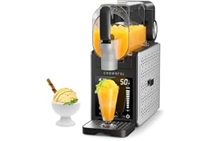 CROWNFUL Slushie Machine for Home, Frozen Drink Maker&Soft Serve Ice Cream Machine, 6 Preset Programs, Auto-Clean, for Frozen