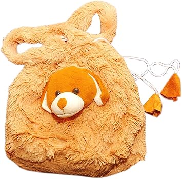 Punyah Creations Brown Bunny Face Fur Potli Bag Carry Bag for Kids (Brown)