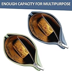 TIESOME 2Pcs Coin Purse, PU Lychee Pattern Zipper