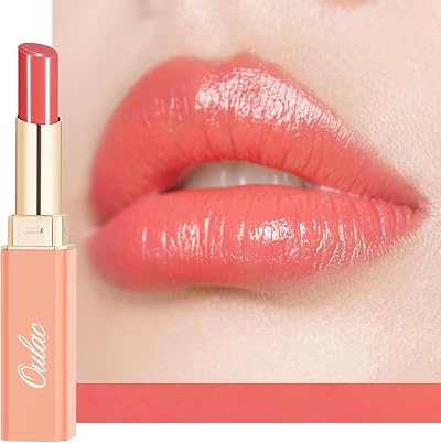 Oulac Moisturising Lipstick Coral Peach Hydrating Shine Vegan Cruelty-Free 04