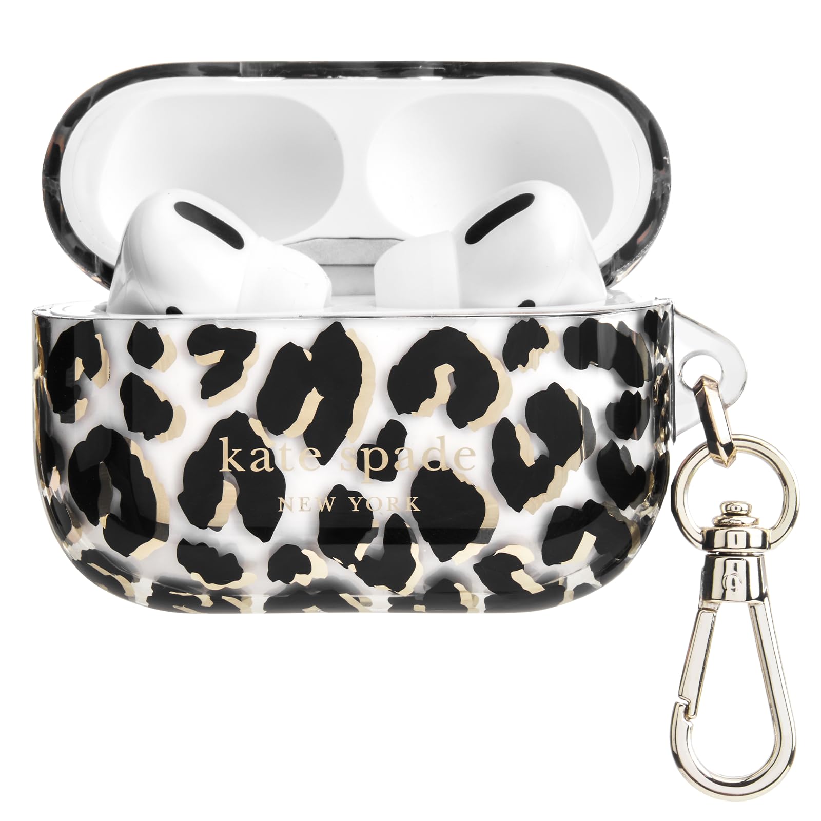 Kate Spade New York AirPods Pro Protective Case with Keychain Ring - City Leopard, Compatible with AirPods Pro 2nd / 1st Generation Image