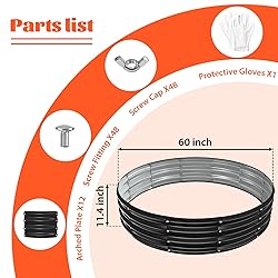 YSEJOMP 60 Inch Round Galvanized Fire Pit Ring/Fire
