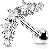 OUFER Helix Piercing Jewelry, 16G Star Shiny CZ Helix Earrings, 316L Surgical Steel Helix Cartilage Tragus Earrings for Women