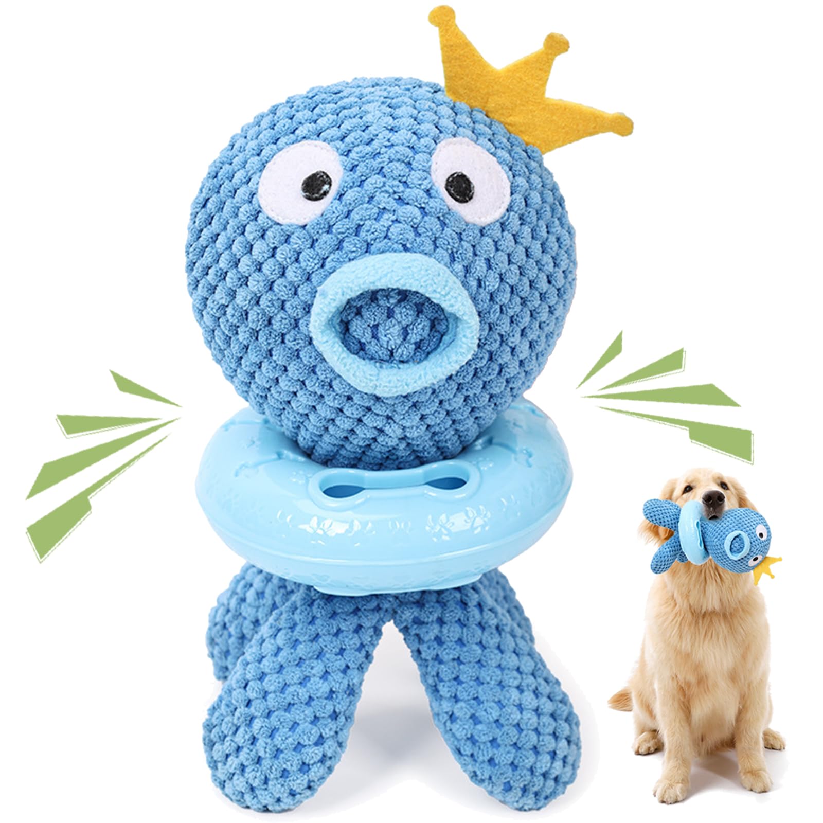 Duuclume Dog Snuffle Stuffed Plush Toy Sturdy Octopus Treat Dispensing Toy Hide and Seek Slowly Feeder for All Breeds Mind-Stimulating Squeaky Toy for Puzzle Training Relieve Boredom and Stress