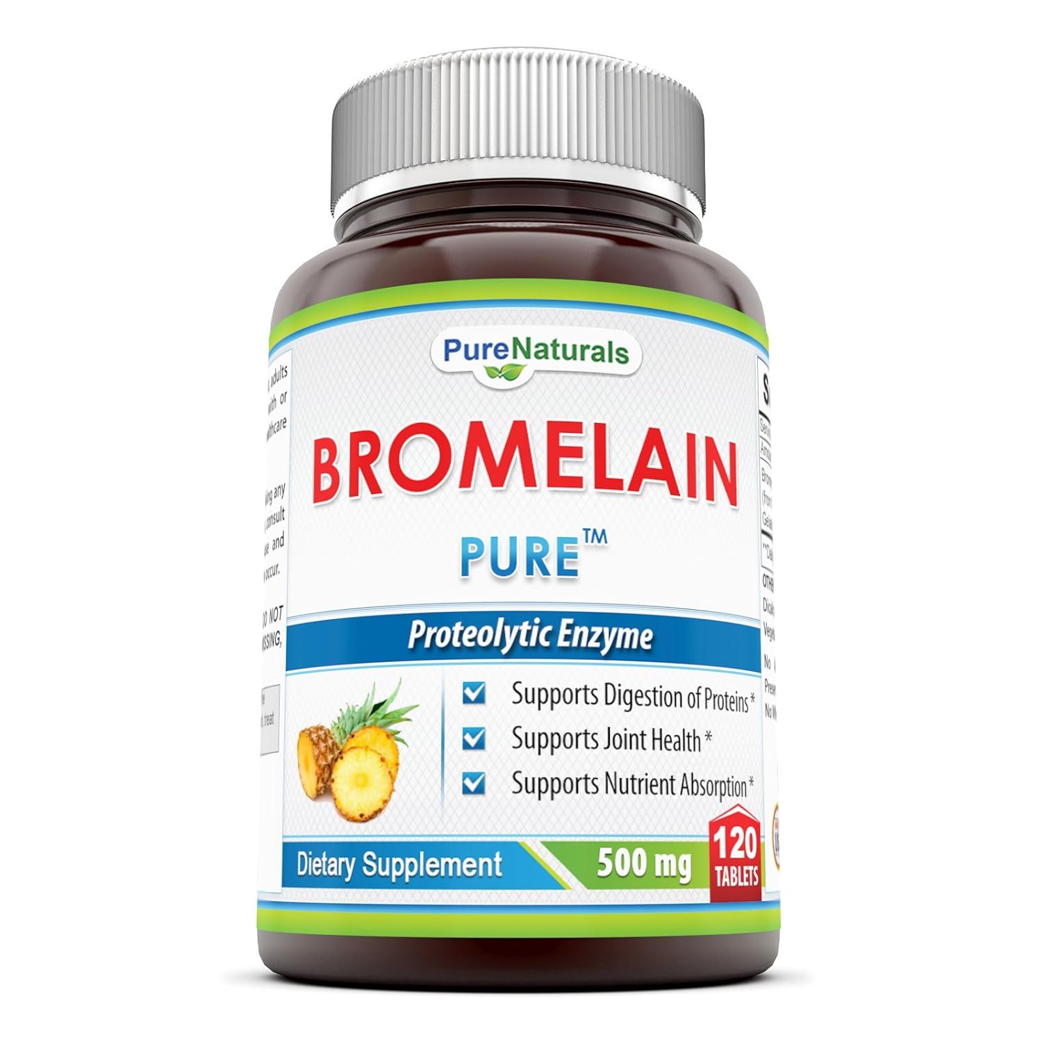 Pure Naturals Bromelain Dietary Supplement 500mg, 120 Enzyme Tablets