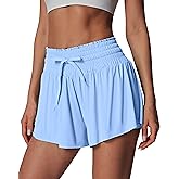 IUGA Athletic Shorts for Women High Waisted Butterfly Shorts Flowy Running Workout Tennis Skorts with Pockets Preppy Clothes
