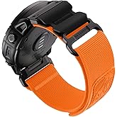 Bandletic Nylon Compatible with Garmin Fenix 8 Pro Band - 26mm Quick Fit Sports Strap for Fenix 7X 6X Pro/5X Plus/3/3 HR/Instinct 2X Solar 3 50mm/Enduro/Quatix/Tactix/Epix Pro 2/D2 Mach 1/Descent Mk3i