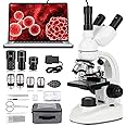trinocular Microscope, 40X-5000X Magnification, Research Grade trinocular Comp White