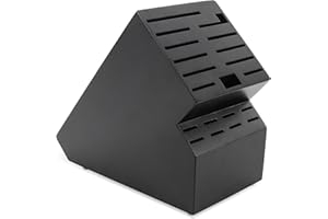 20 Slot Knife Block Storage Without Knives,Acacia Wood Universal Knife Holder for Kitchen Countertop,Large Butcher Block Orga