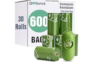 Dyforce Scented Dog Poop Bags,Leak Proof Pet Waste Bags for Dog Walking,Extra Thick and Large Cat Litter Bags for Poop,30 Refill Rolls,600 Bags,9x13",Green
