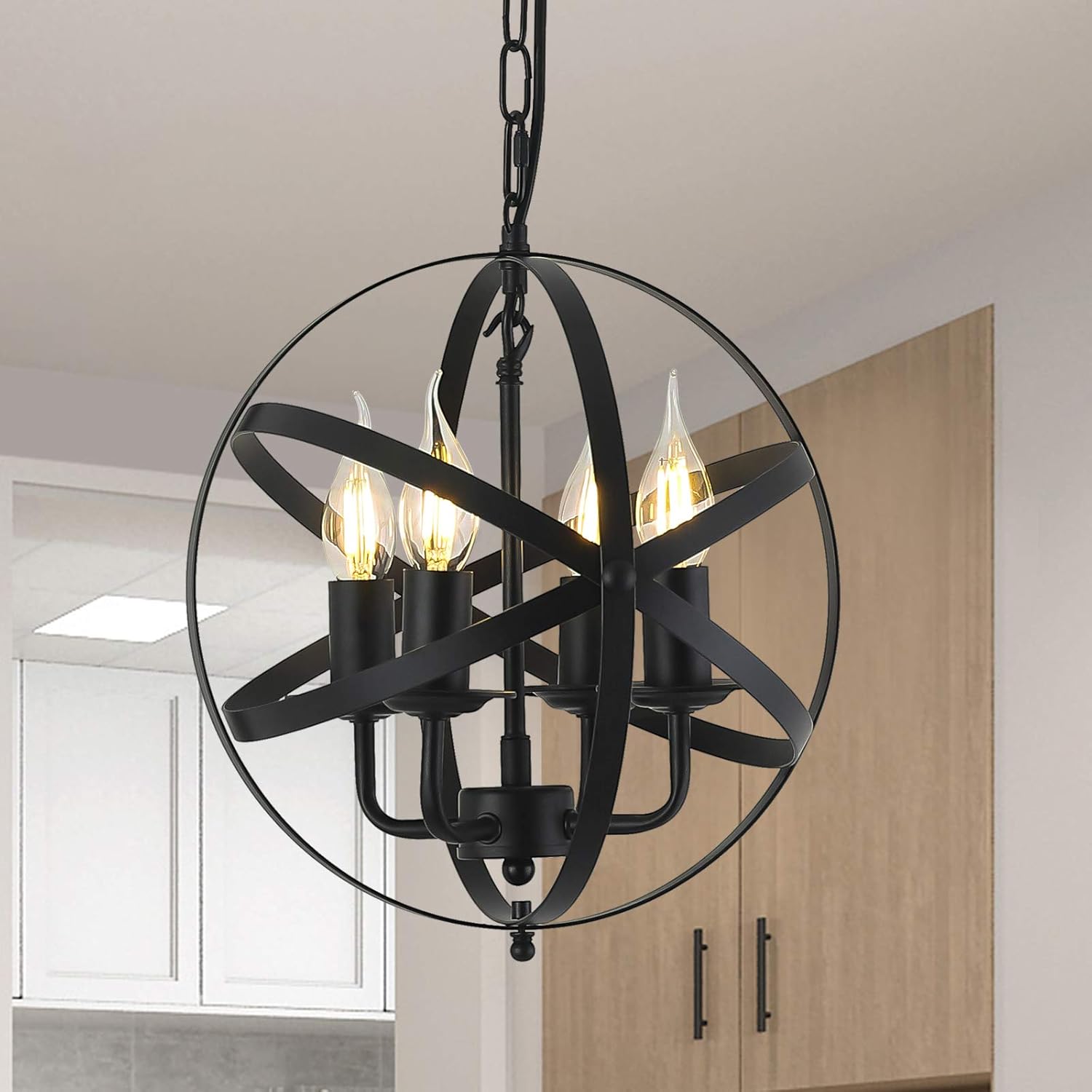 Farmhouse Lámpara colgante de araña rústico industrial con