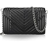 Small Leather Crossbody Bag for Women Clutch Purse Cross Body Purse Shoulder Bags with Chain Strap Quilted Purses