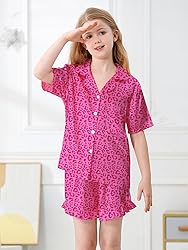 Umeyda Girls Satin Silky Collar V Neck Ruffle Short