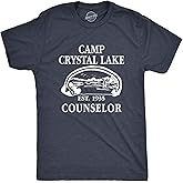 Crazy Dog Mens T Shirt Camp Crystal Lake 1980 Vintage Camping Movie Tee