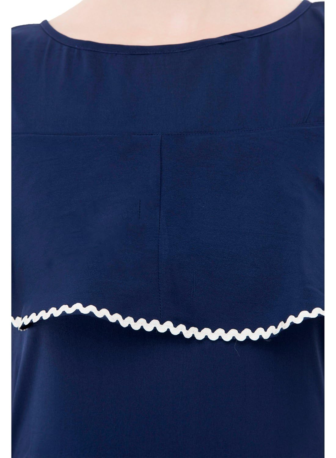 karmic vision women's crepe blue casual jumpsuit